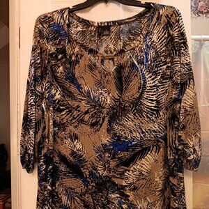 New Directions Multicolored 3/4 Sleeve Pull Over Blouse in Size 3X